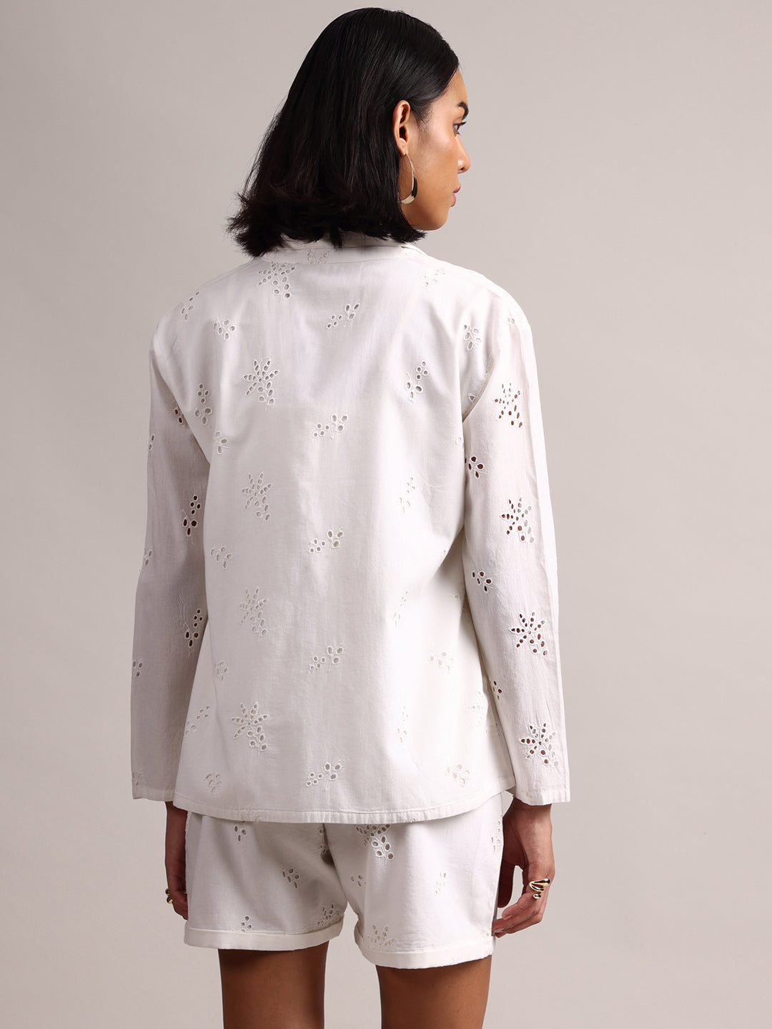 Zaccai Women's White Cambric Schiffli Co-Ords - Distacart