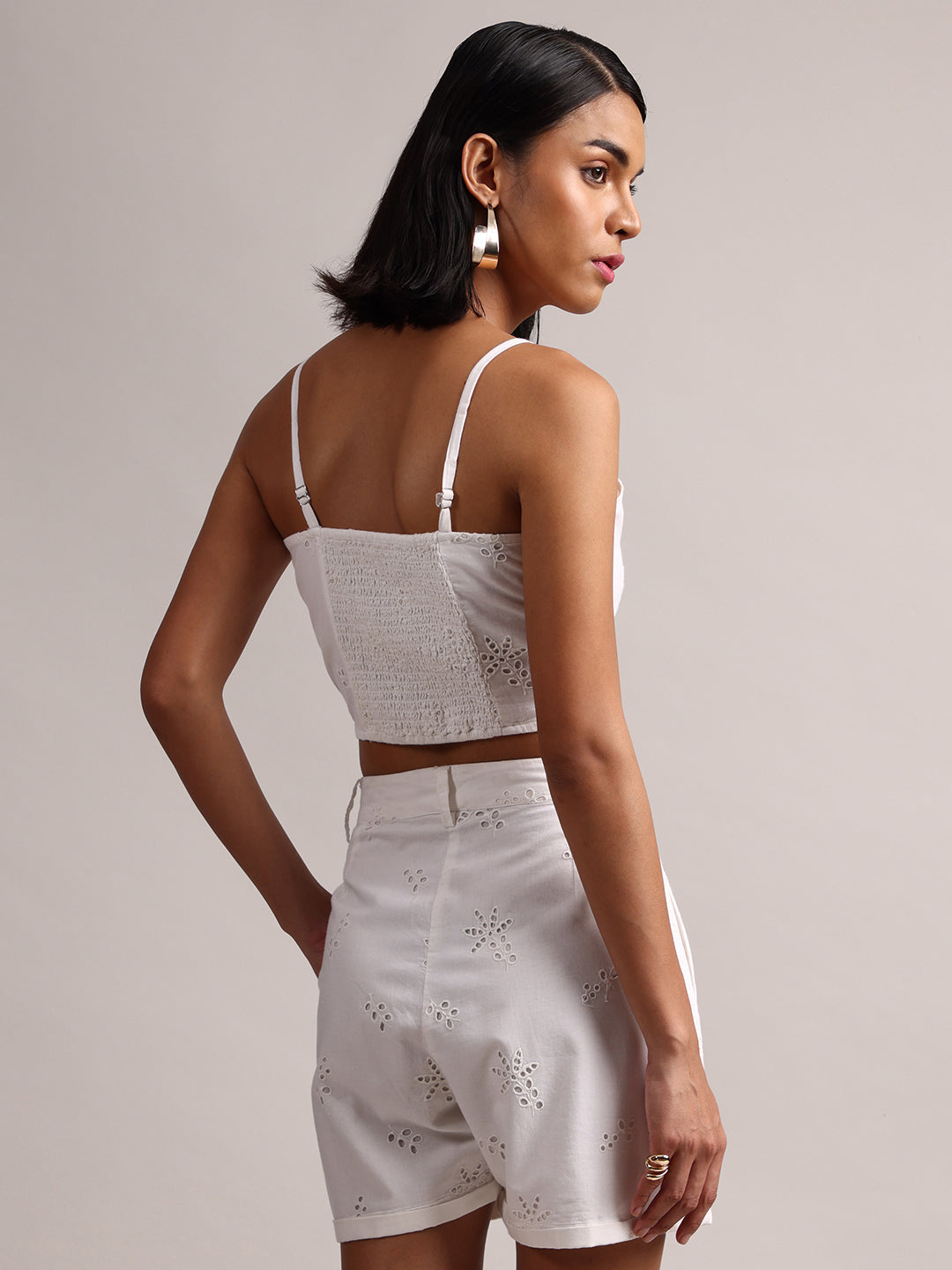 Zaccai Women's White Cambric Schiffli Co-Ords - Distacart