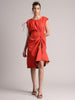 Zaccai Women's Rust Poplin Solid Dress - Distacart