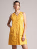 Zaccai Women's Yellow Poplin Solid Dress - Distacart