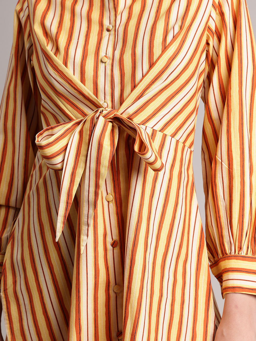 Zaccai Women's Yellow Poplin Striped Dress - Distacart