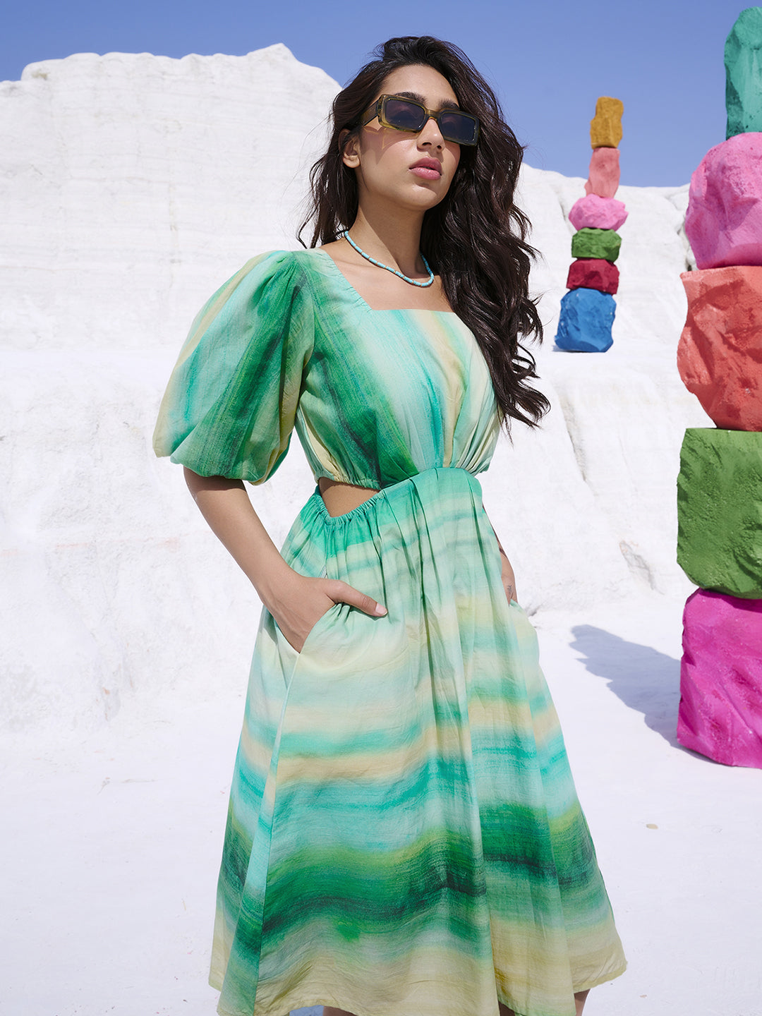 Zaccai Women's Multi Cambric Abstract Dress - Distacart