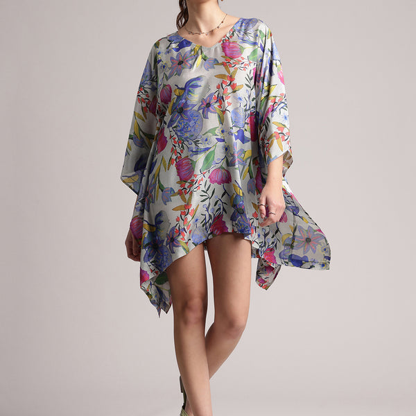 Zaccai Women's White Muslin Tropical Dress - Distacart
