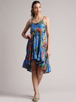 Thumbnail for Zaccai Women's Blue Muslin Tropical Dress - Distacart