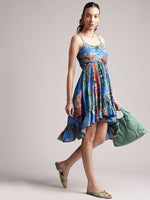 Thumbnail for Zaccai Women's Blue Muslin Tropical Dress - Distacart