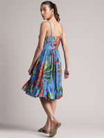 Thumbnail for Zaccai Women's Blue Muslin Tropical Dress - Distacart