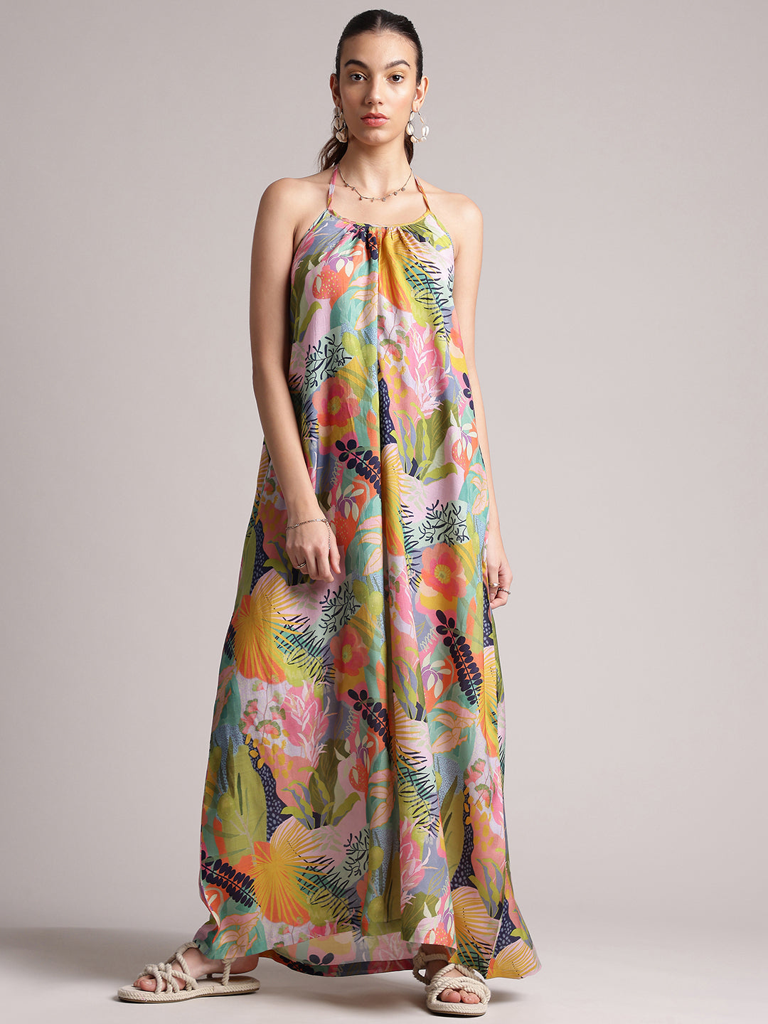 Zaccai Women's Multi Muslin Tropical Dress - Distacart