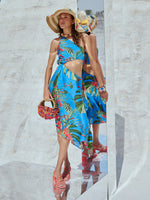 Thumbnail for Zaccai Women's Blue Muslin Tropical Dress - Distacart