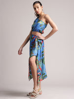 Thumbnail for Zaccai Women's Blue Muslin Tropical Dress - Distacart