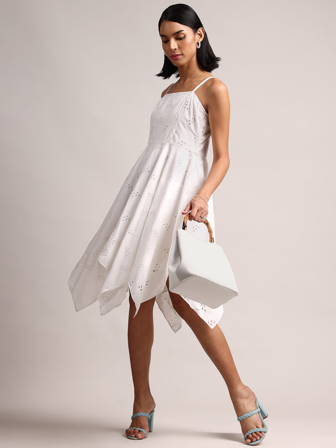 Zaccai Women's White Cambric Schiffli Dress - Distacart