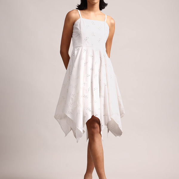 Zaccai Women's White Cambric Schiffli Dress - Distacart