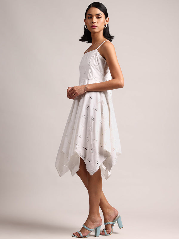 Zaccai Women's White Cambric Schiffli Dress - Distacart