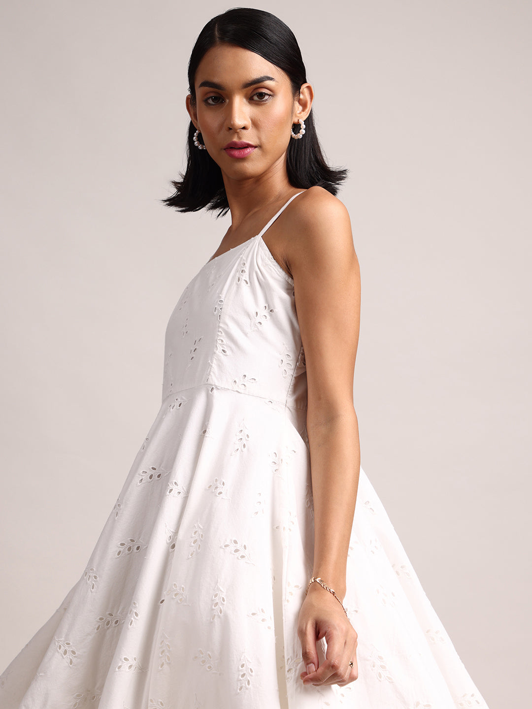 Zaccai Women's White Cambric Schiffli Dress - Distacart