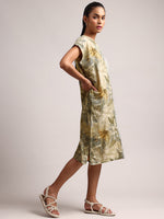 Thumbnail for Zaccai Women's Green Linen Floral Dress - Distacart