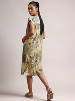 Thumbnail for Zaccai Women's Green Linen Floral Dress - Distacart