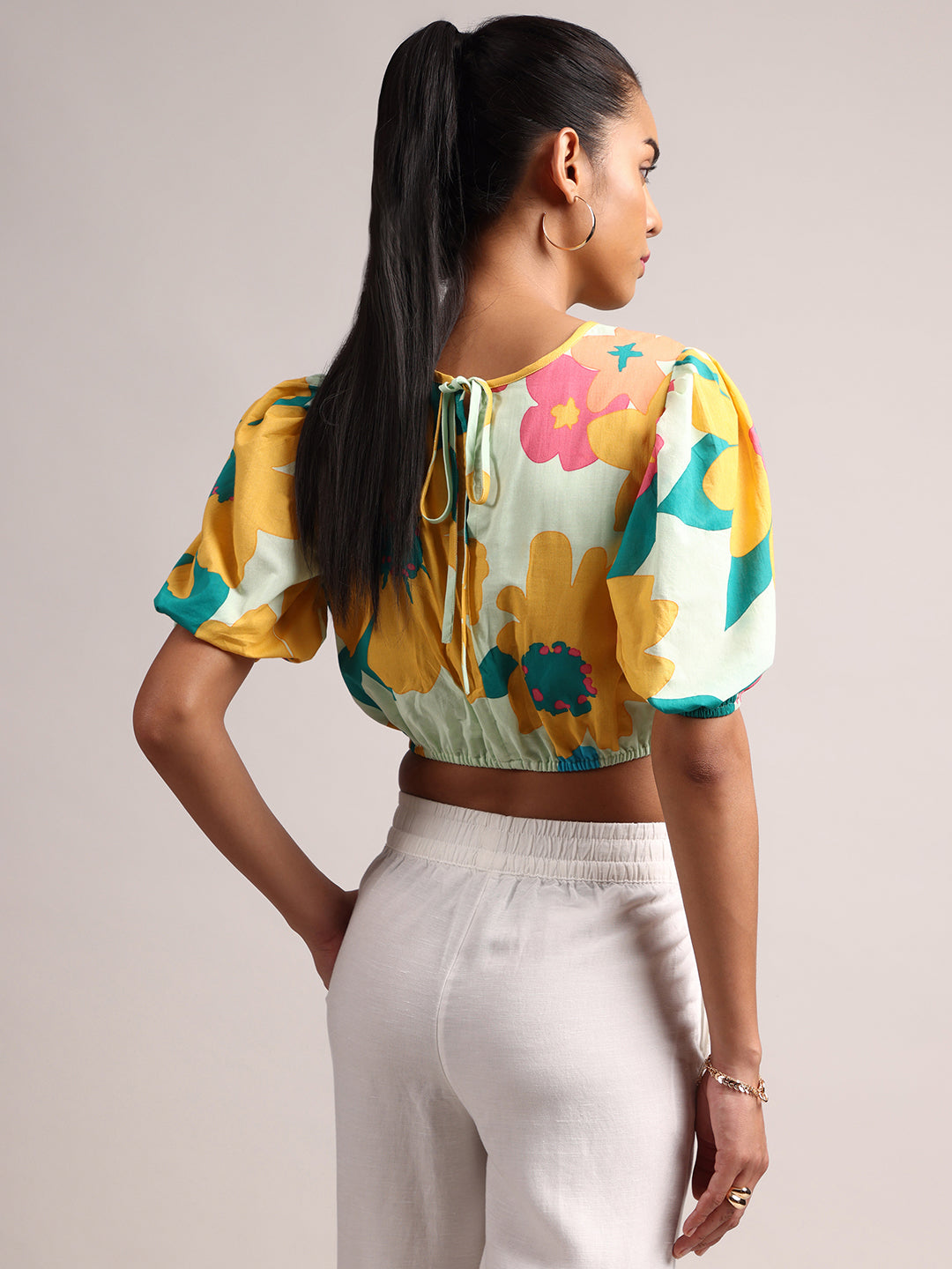 Zaccai Women's Multi Cambric Floral Top - Distacart