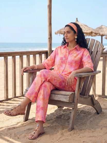 Janasya Multi Straight Cotton Pant Co-ord Sets - Dista