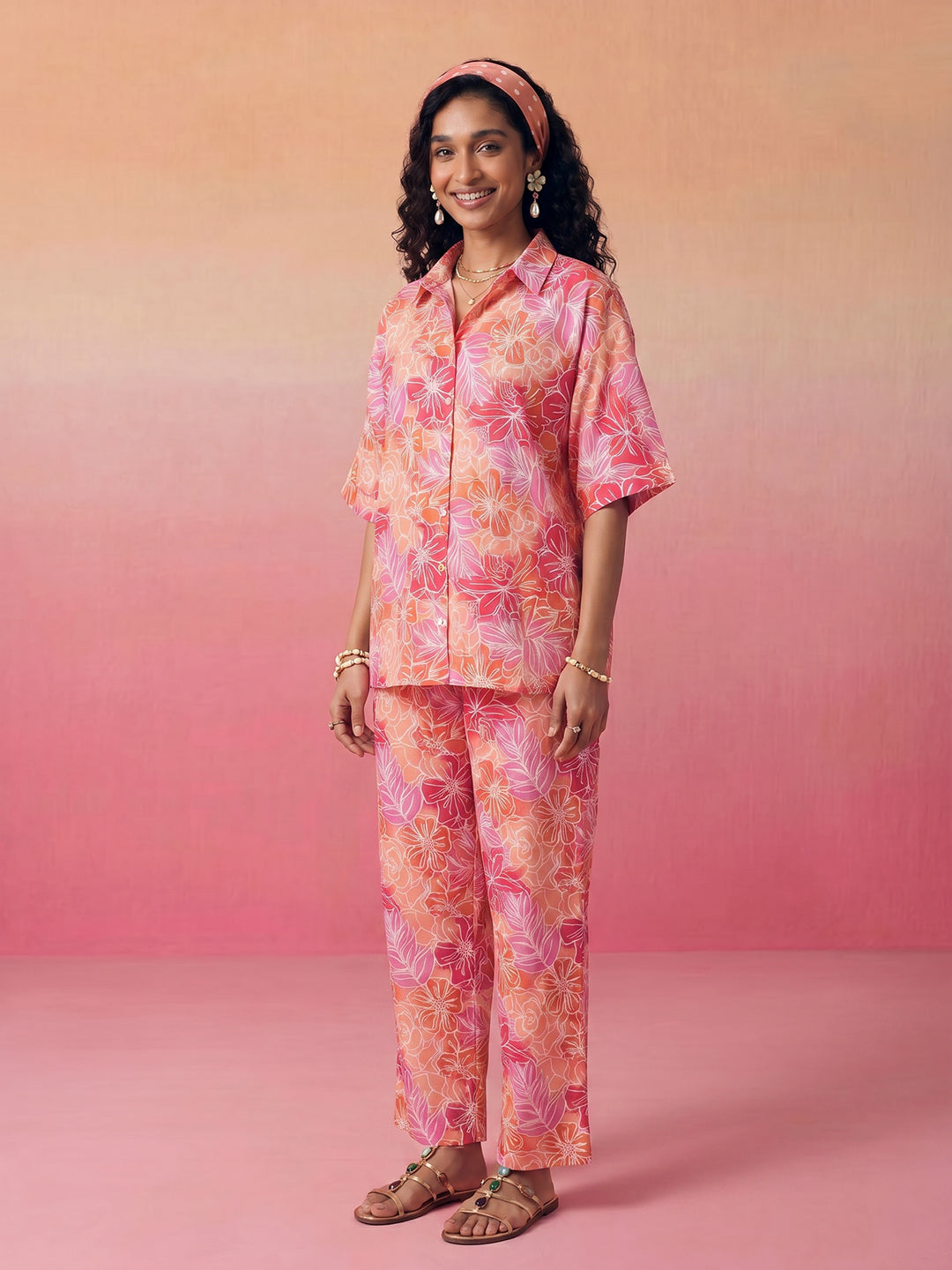 Janasya Multi Straight Cotton Pant Co-ord Sets - Dista