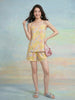 Janasya Yellow A-Line Cotton Shorts Co-ord Sets - Dista