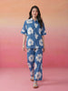 Janasya Blue Straight Cotton Pant Co-ord Sets - Dista