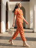 Janasya Orange Straight Cotton Pant Co-ord Sets - Dista