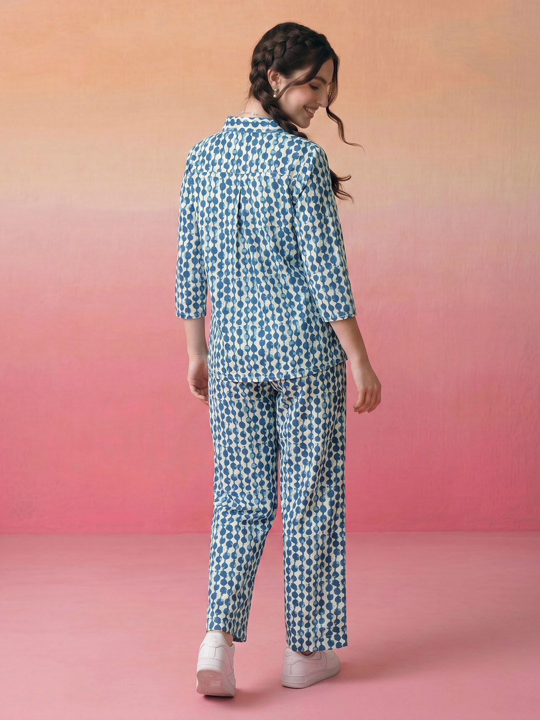 Janasya Off White Straight Cotton Pant Co-ord Sets - Dista