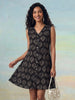 Janasya Black A-Line Cotton Dress - Dista