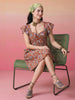 Janasya Rust A-Line Cotton Dress - Dista