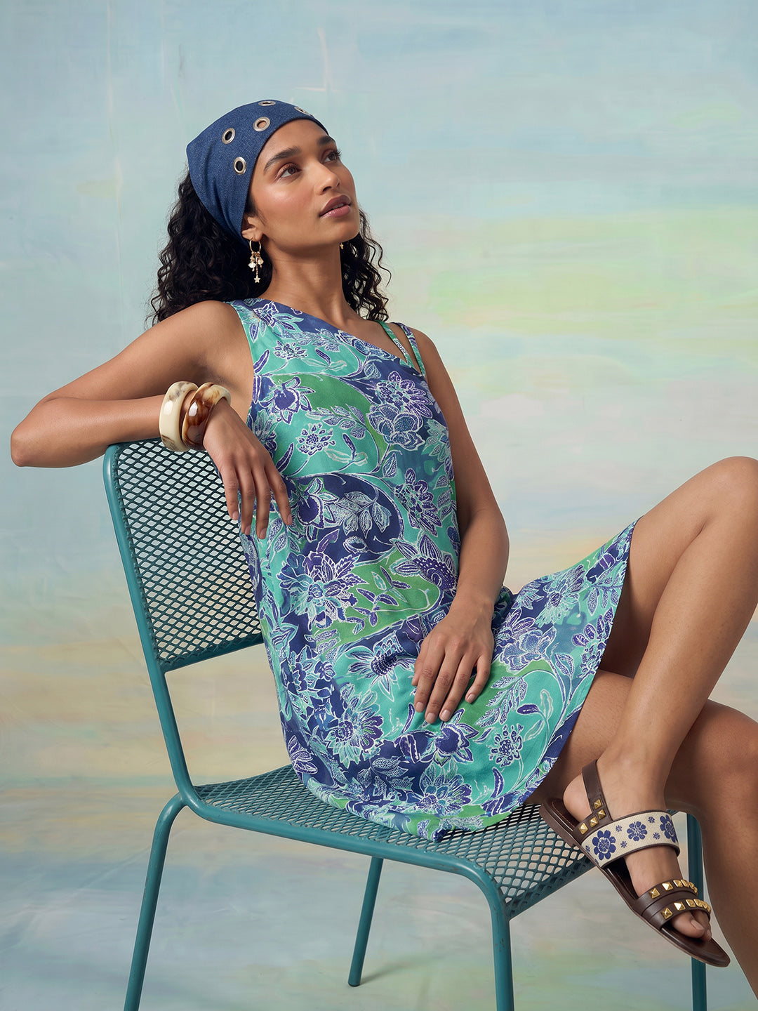 Janasya Multi A-Line Cotton Dress - Dista
