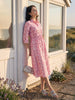 Janasya Pink A-Line Cotton Dress - Dista
