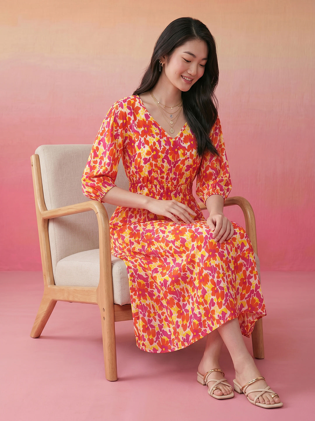 Janasya Multi Fit & Flare Cotton Dress - Dista