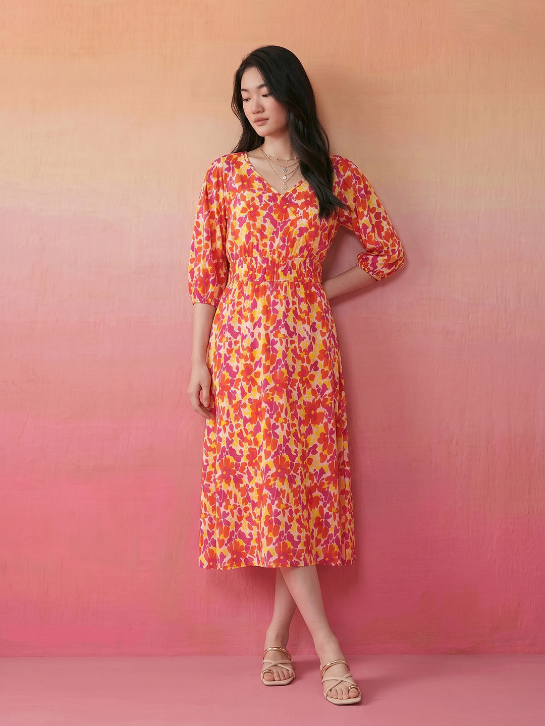 Janasya Multi Fit & Flare Cotton Dress - Dista