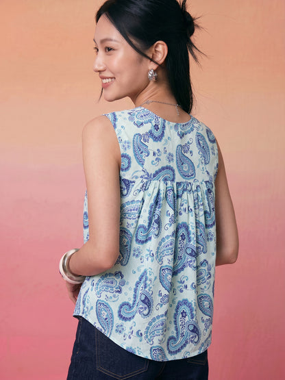 Janasya Aqua Peplum Cotton Top - Dista
