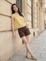Thumbnail for Janasya Yellow A-Line Cotton Top - Dista