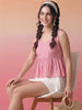 Janasya Pink Peplum Cotton Top - Dista