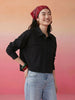 Janasya Black Shirt Cotton Top - Dista