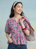 Janasya Multi A-Line Cotton Top - Dista