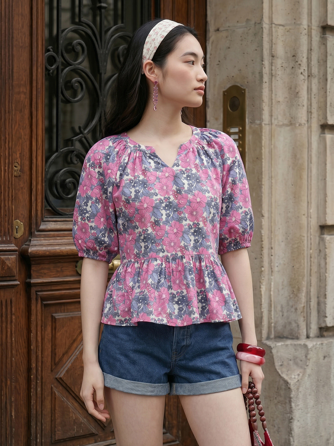 Janasya Multi A-Line Cotton Top - Dista