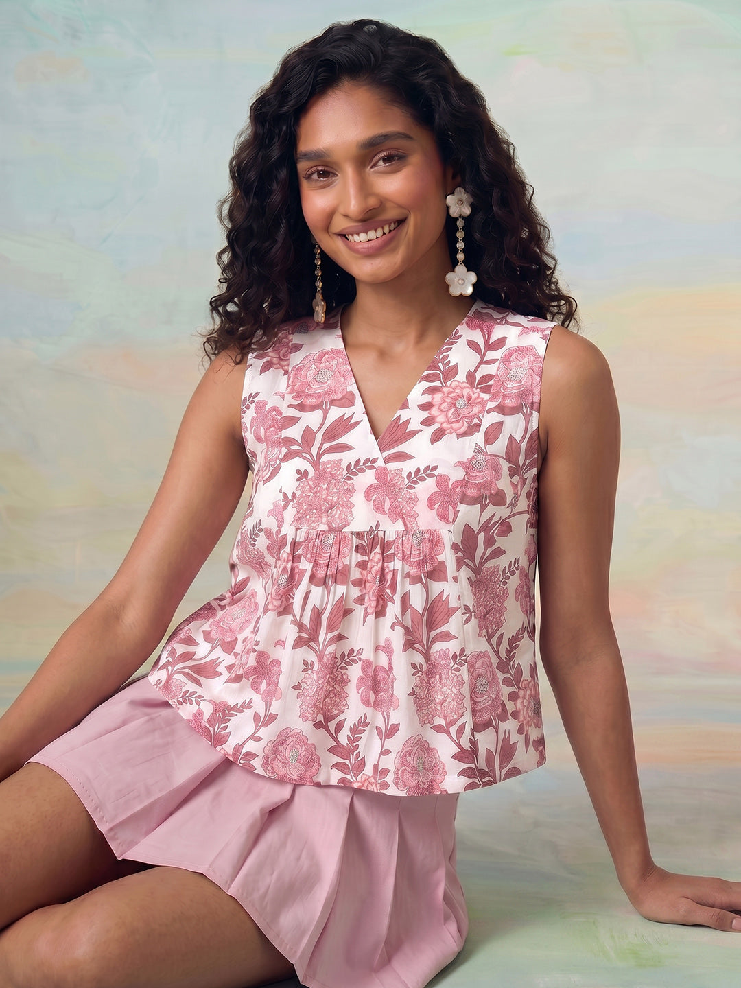 Janasya White Peplum Cotton Top - Dista