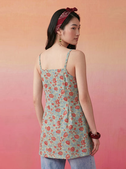 Janasya Sage A-Line Cotton Top - Dista