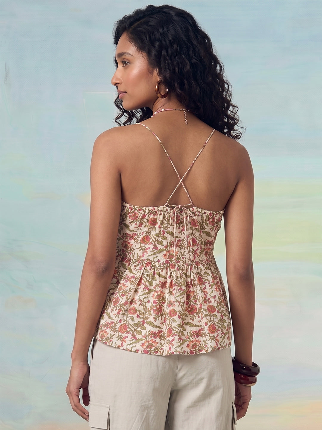 Janasya Off White Peplum Cotton Top - Dista