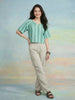 Janasya Blue Straight Cotton Top - Dista