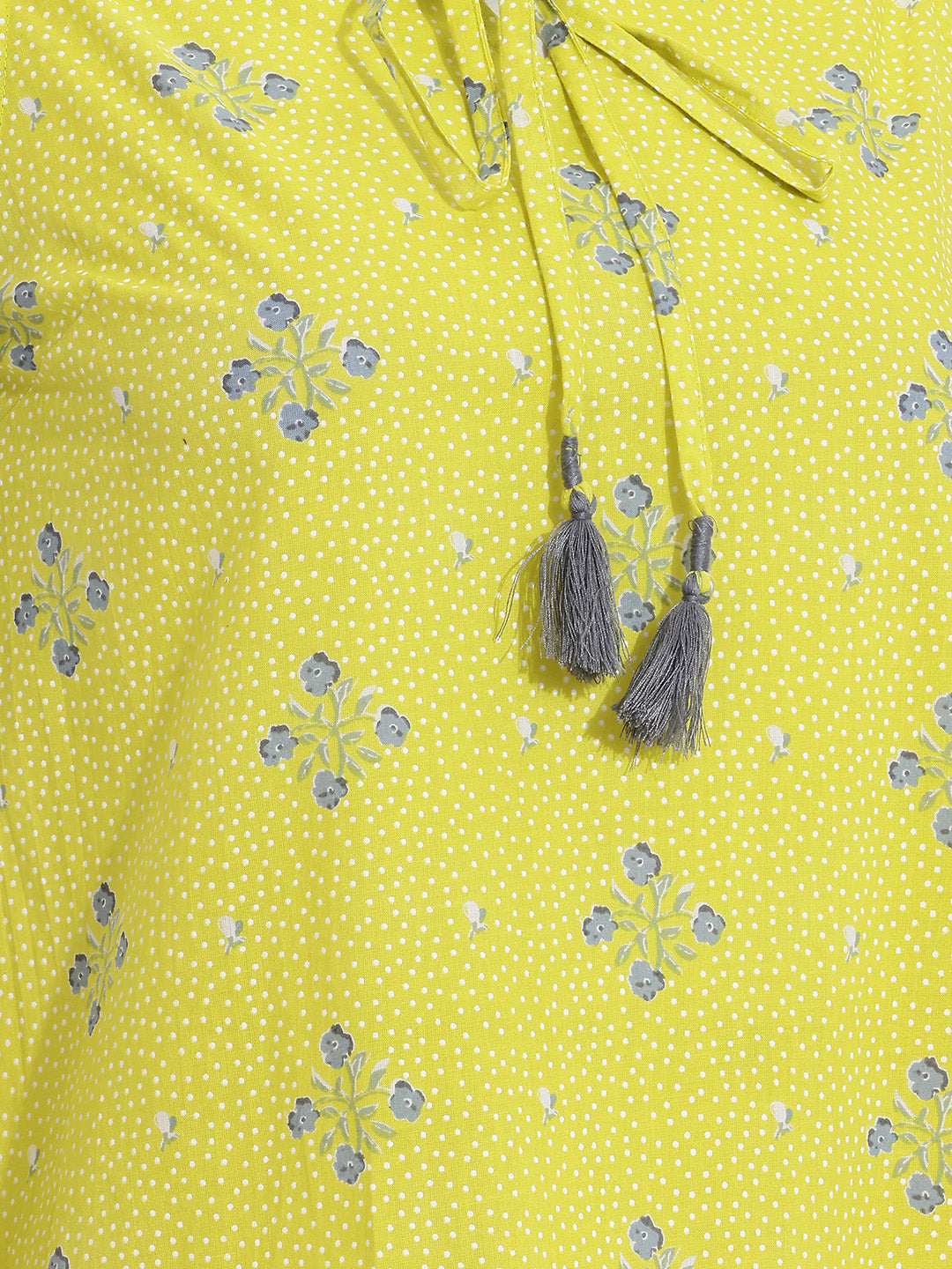 Janasya Lime Straight Cotton Top - Dista