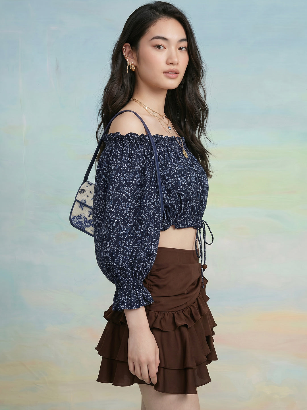 Janasya Black Crop Cotton Top - Dista