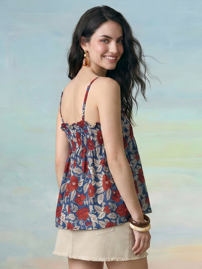 Janasya Multi Peplum Cotton Top - Dista