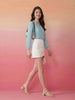 Janasya Aqua Straight Georgette Top - Dista