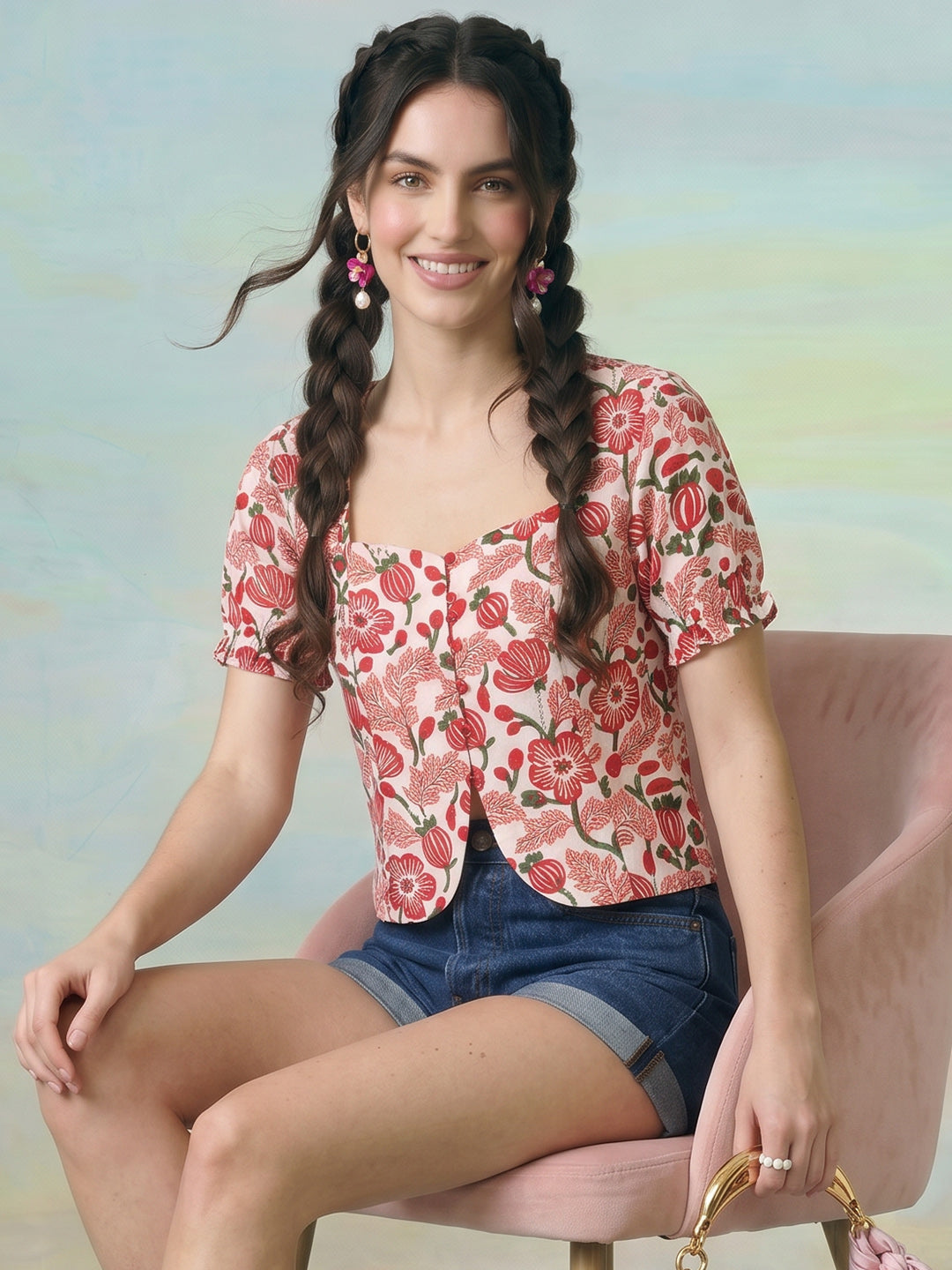 Janasya Off White Crop Cotton Top - Dista