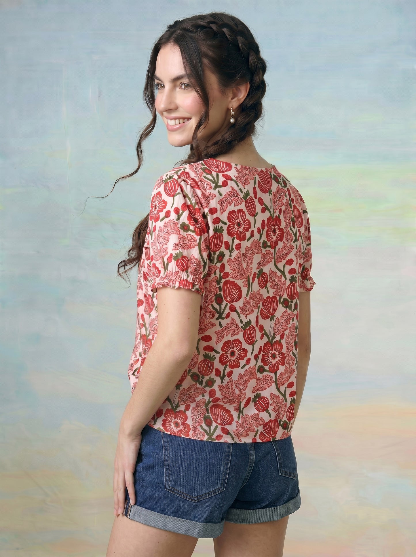 Janasya Off White Crop Cotton Top - Dista