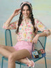 Janasya Peach Straight Rayon Blend Top - Dista