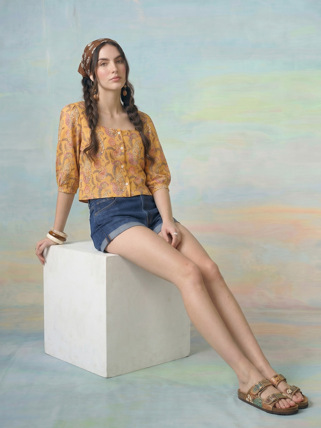 Janasya Multi Crop Rayon Blend Top - Dista